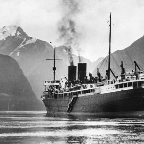 a large ship in the water