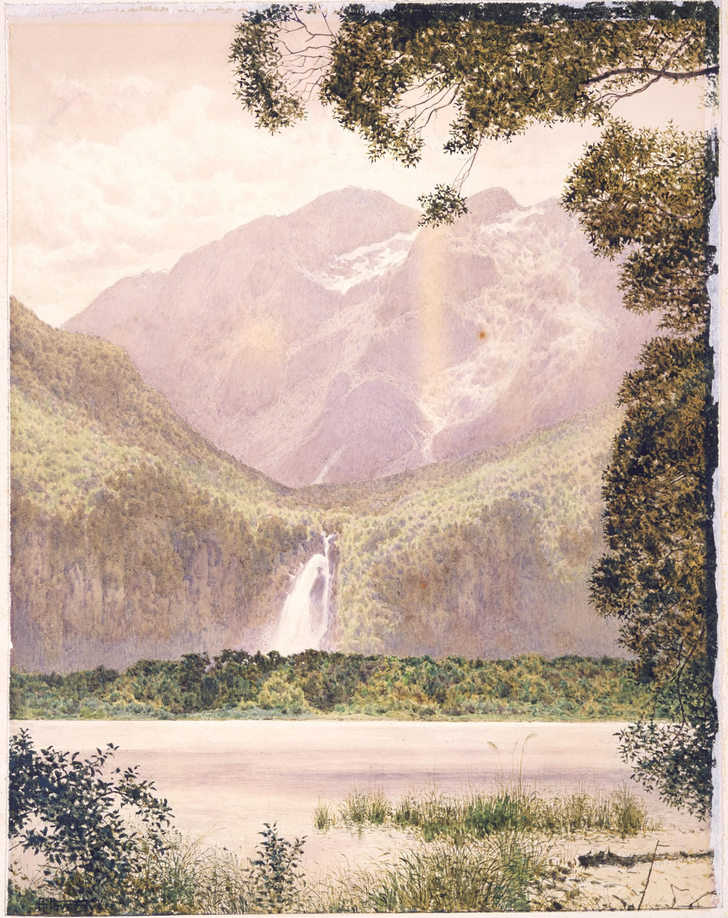 a painting on the side of a mountain